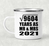 98th Anniversary Square Root of 9604 Years As Mr & Mrs 2021 - 12oz Camping Mug