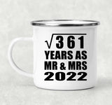 19th Anniversary Square Root of 361 Years As Mr & Mrs 2022 - 12oz Camping Mug