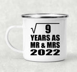 3rd Anniversary Square Root of 9 Years As Mr & Mrs 2022 - 12oz Camping Mug