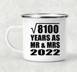 90th Anniversary Square Root of 8100 Years As Mr & Mrs 2022 - 12oz Camping Mug