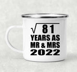 9th Anniversary Square Root of 81 Years As Mr & Mrs 2022 - 12oz Camping Mug