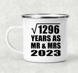 36th Anniversary Square Root of 1296 Years As Mr & Mrs 2023 - 12oz Camping Mug