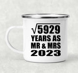 77th Anniversary Square Root of 5929 Years As Mr & Mrs 2023 - 12oz Camping Mug