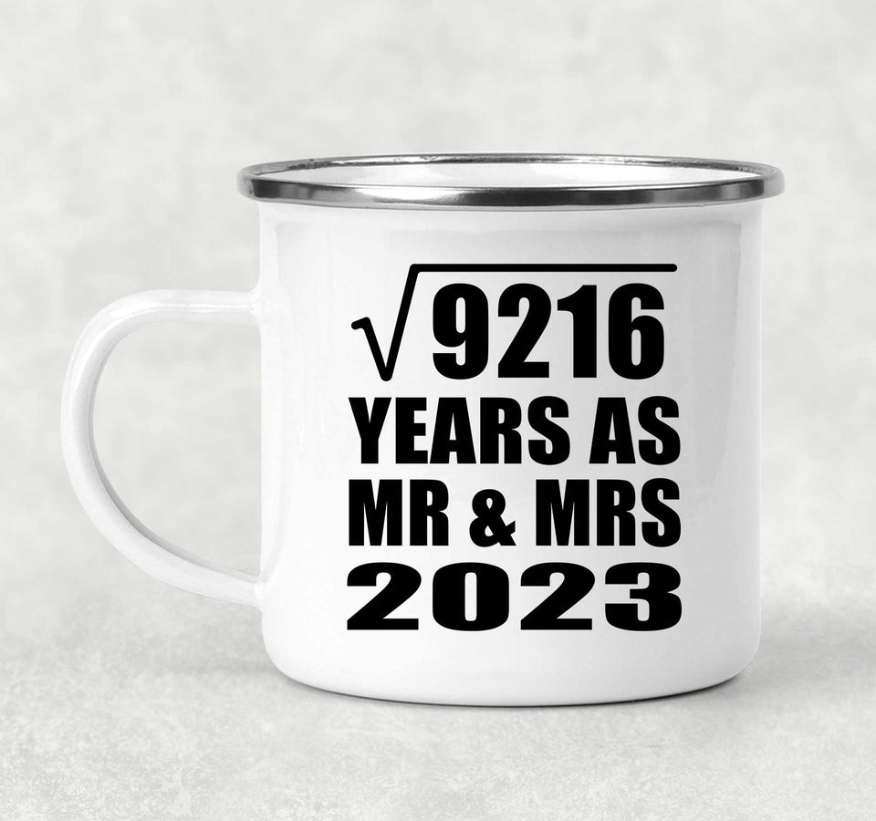 96th Anniversary Square Root of 9216 Years As Mr & Mrs 2023 - 12oz Camping Mug