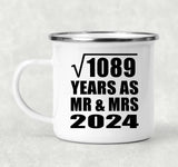 33rd Anniversary Square Root of 1089 Years As Mr & Mrs 2024 - 12oz Camping Mug