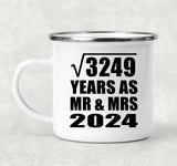 57th Anniversary Square Root of 3249 Years As Mr & Mrs 2024 - 12oz Camping Mug