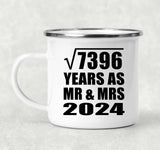 86th Anniversary Square Root of 7396 Years As Mr & Mrs 2024 - 12oz Camping Mug