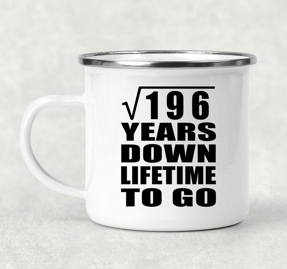 14th Anniversary Square Root of 196 Years Lifetime To Go - 12oz Camping Mug