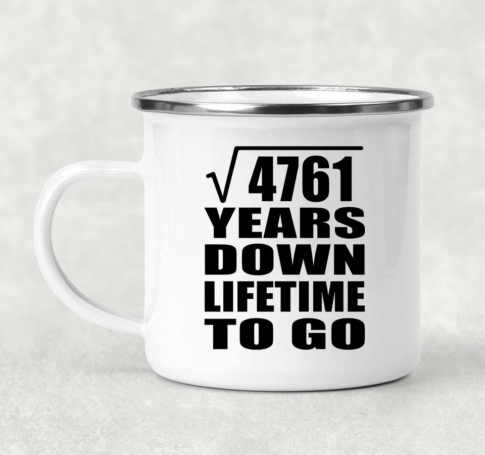 69th Anniversary Square Root of 4761 Years Lifetime To Go - 12oz Camping Mug