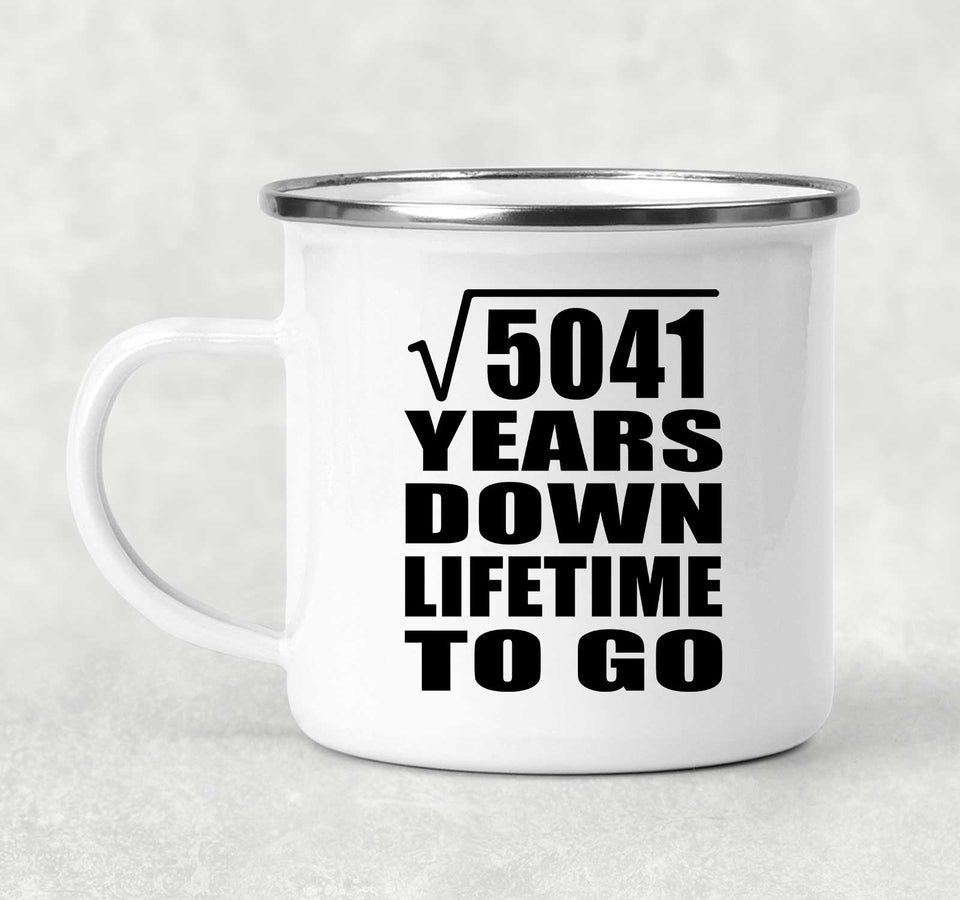 71st Anniversary Square Root of 5041 Years Lifetime To Go - 12oz Camping Mug