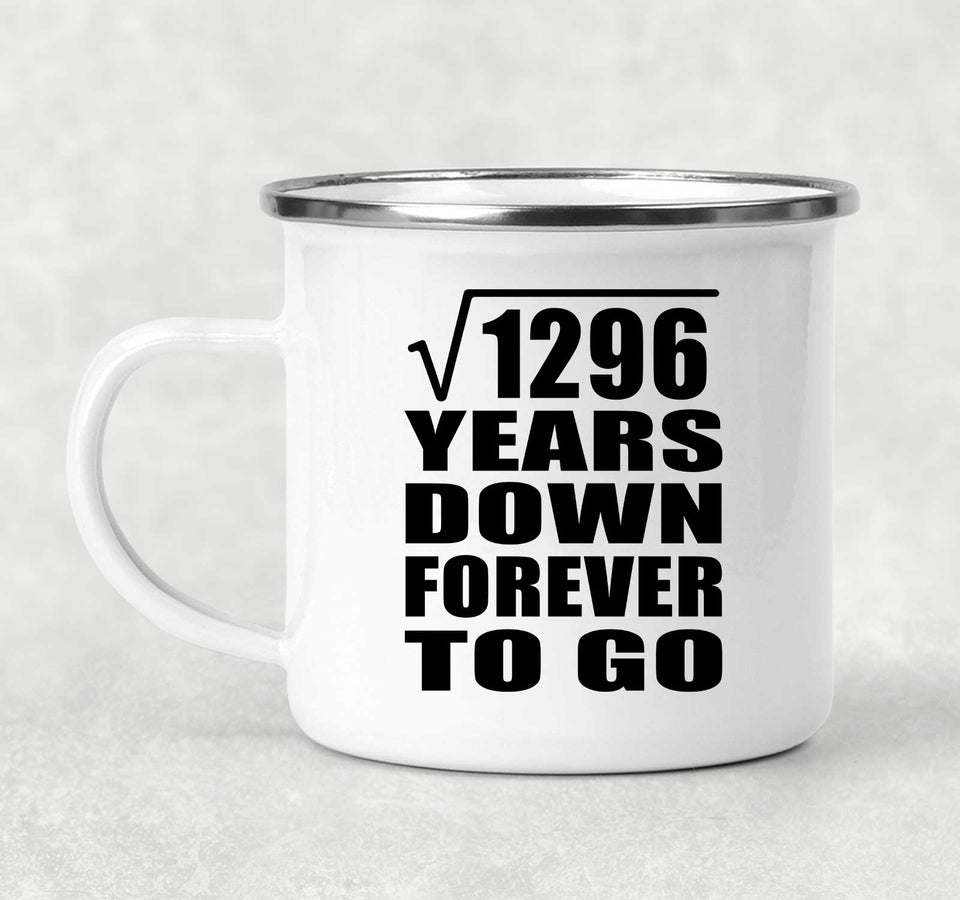 36th Anniversary Square Root of 1296 Years Down Forever To Go - 12oz Camping Mug