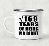 13th Anniversary Square Root of 169 Years of Being Mr Right - 12oz Camping Mug