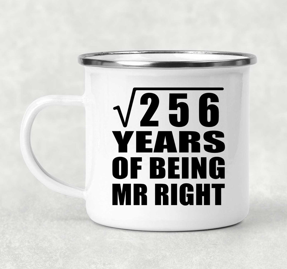 16th Anniversary Square Root of 256 Years of Being Mr Right - 12oz Camping Mug