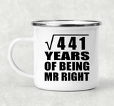 21st Anniversary Square Root of 441 Years of Being Mr Right - 12oz Camping Mug
