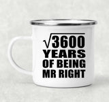 60th Anniversary Square Root of 3600 Years of Being Mr Right - 12oz Camping Mug