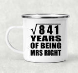 29th Anniversary Square Root of 841 Years of Being Mrs Right - 12oz Camping Mug