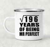 14th Anniversary Square Root of 196 Years of Mr Perfect - 12oz Camping Mug