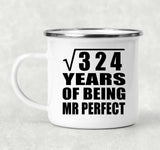 18th Anniversary Square Root of 324 Years of Mr Perfect - 12oz Camping Mug