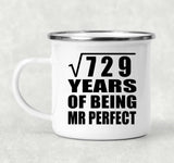 27th Anniversary Square Root of 729 Years of Mr Perfect - 12oz Camping Mug