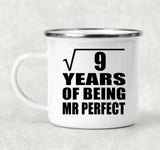 3rd Anniversary Square Root of 9 Years of Mr Perfect - 12oz Camping Mug