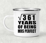 19th Anniversary Square Root of 361 Years of Mrs Perfect - 12oz Camping Mug