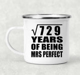 27th Anniversary Square Root of 729 Years of Mrs Perfect - 12oz Camping Mug