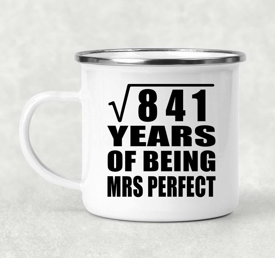 29th Anniversary Square Root of 841 Years of Mrs Perfect - 12oz Camping Mug