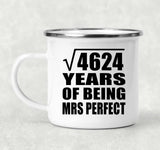 68th Anniversary Square Root of 4624 Years of Mrs Perfect - 12oz Camping Mug