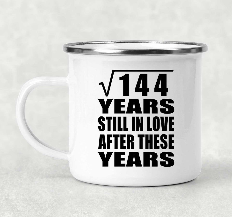 12th Anniversary Square Root of 144 Years Still In Love - 12oz Camping Mug