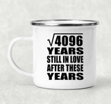 64th Anniversary Square Root of 4096 Years Still In Love - 12oz Camping Mug