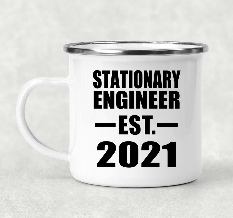 Stationary Engineer Established EST. 2021 - 12oz Camping Mug