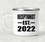 Receptionist Established EST. 2022 - 12oz Camping Mug