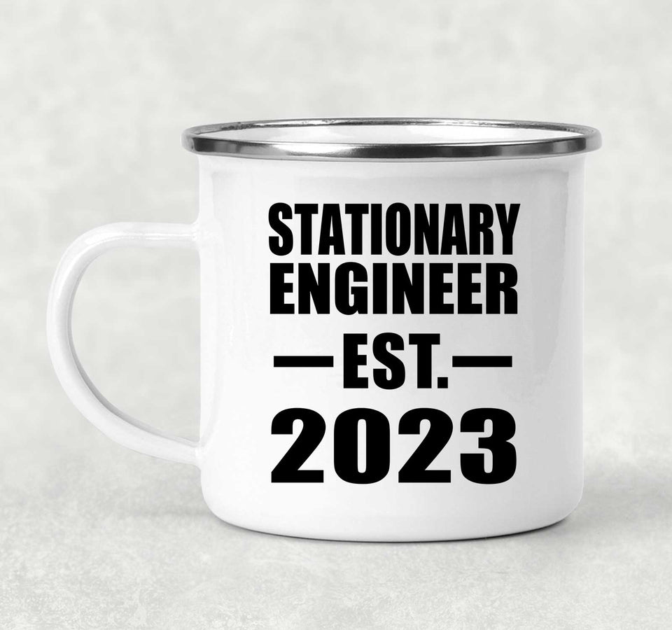 Stationary Engineer Established EST. 2023 - 12oz Camping Mug