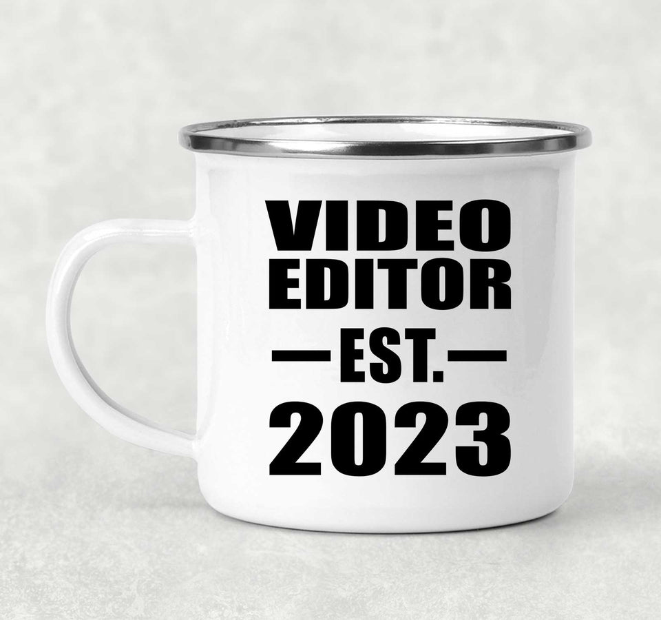 Video Editor Established EST. 2023 - 12oz Camping Mug