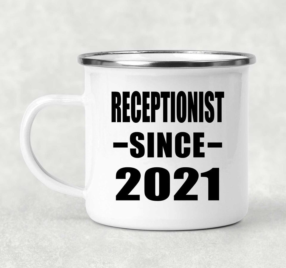Receptionist Since 2021 - 12oz Camping Mug