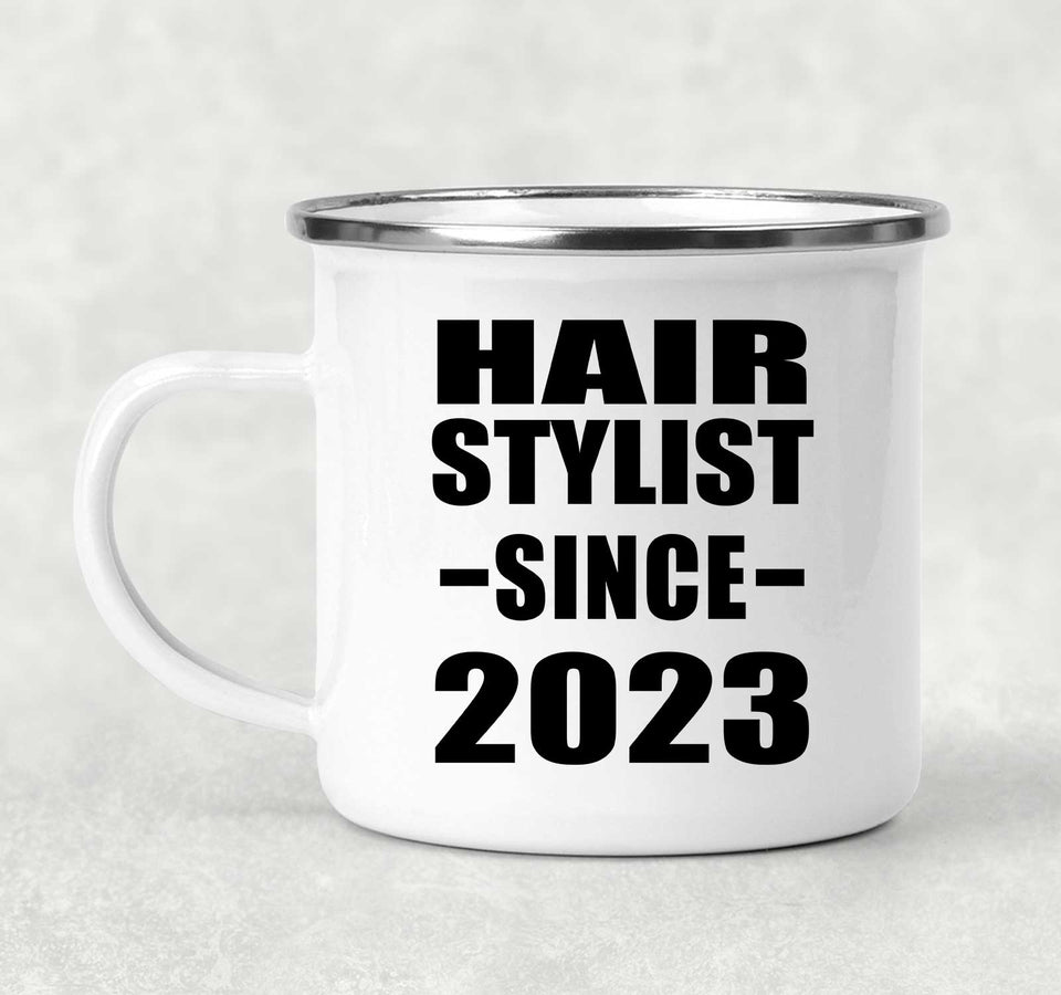 Hair Stylist Since 2023 - 12oz Camping Mug