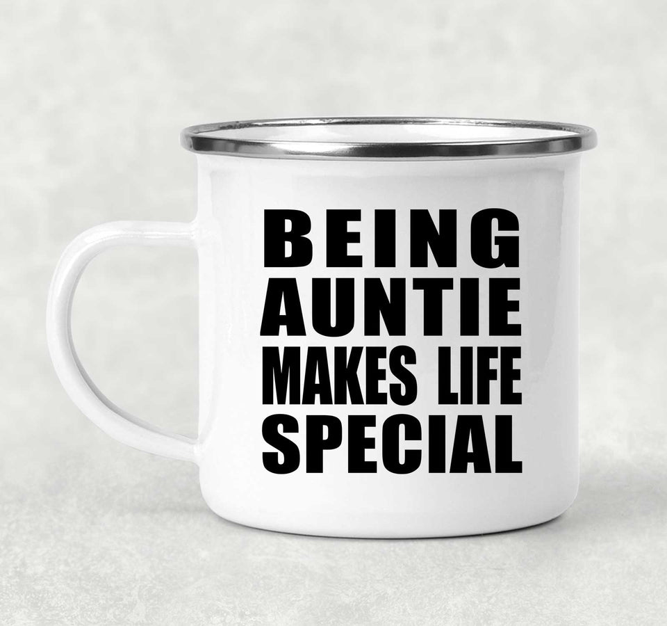 Being Auntie Makes Life Special - 12oz Camping Mug