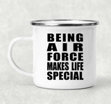 Being Air Force Makes Life Special - 12oz Camping Mug