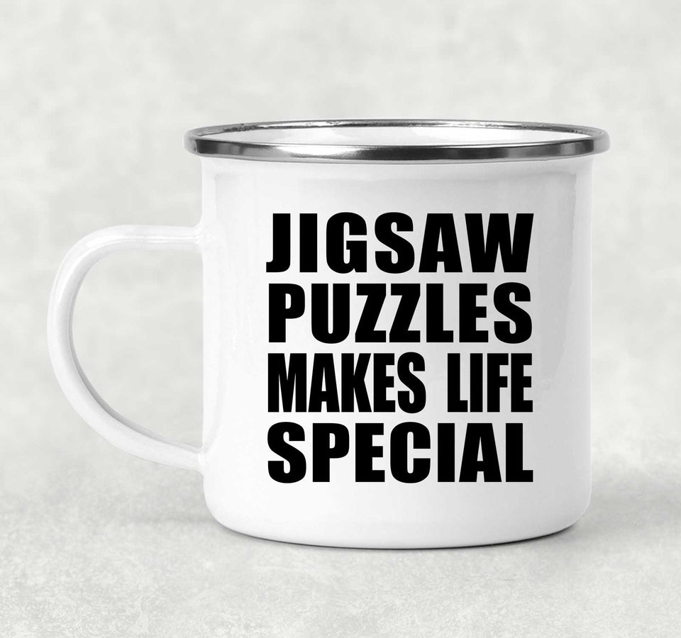 Jigsaw Puzzles Makes Life Special - 12oz Camping Mug