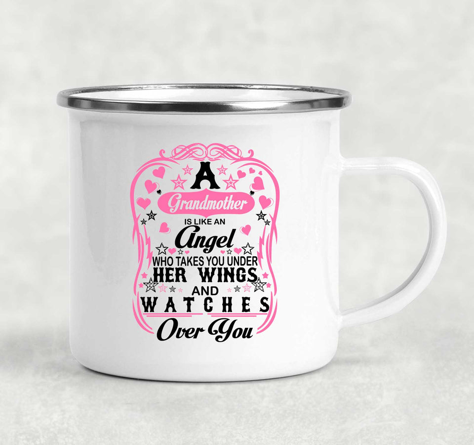 Grandmother Is An Angel Takes You Under Her Wings - 12oz Camping Mug