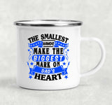 The Smallest Hands Make The Biggest Mark On Dad's Heart - 12oz Camping Mug