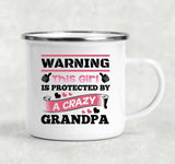 Warning This Girl Is Protected by A Crazy Grandpa - 12oz Camping Mug