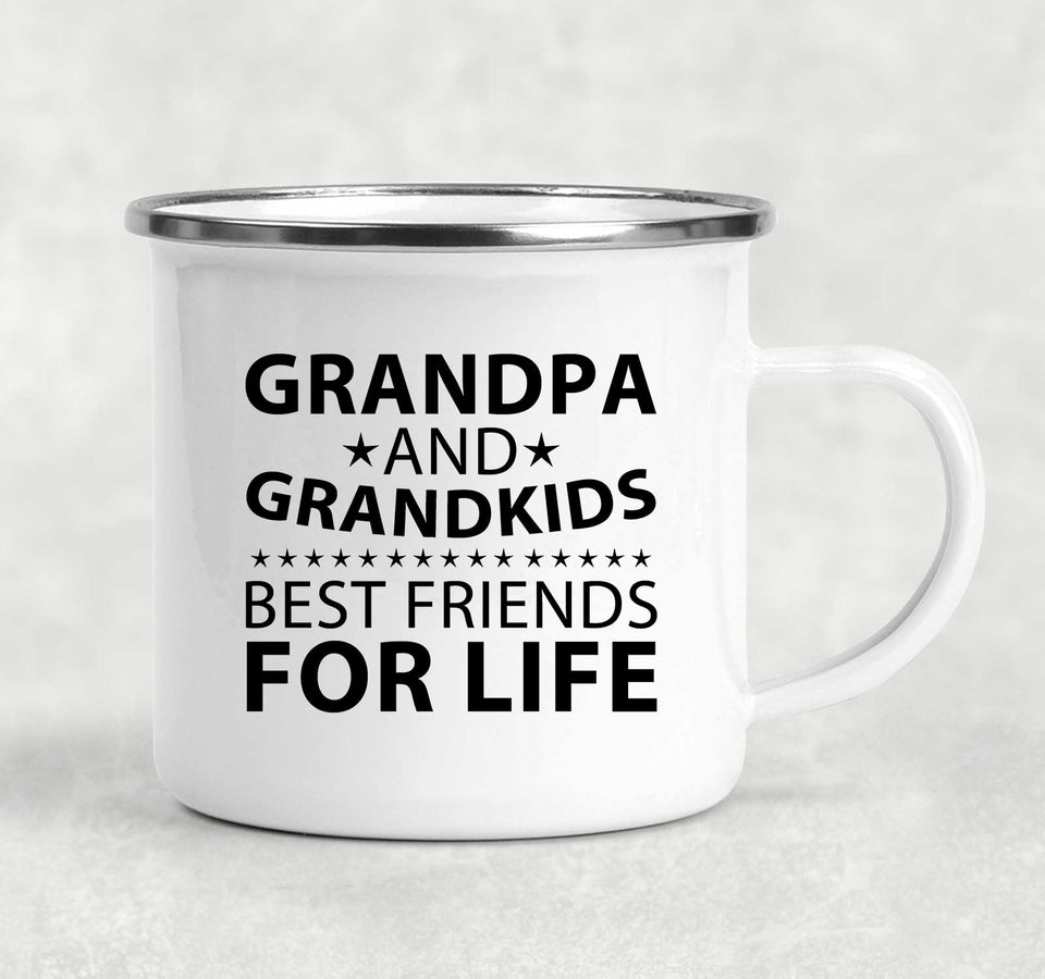 Grandpa and Grandkids, Best Friends For Life - 12oz Camping Mug