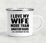 I Love My Wife More Than Amateur Radio - 12oz Camping Mug