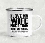 I Love My Wife More Than Model Railroading - 12oz Camping Mug