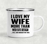 I Love My Wife More Than Web Site Design - 12oz Camping Mug