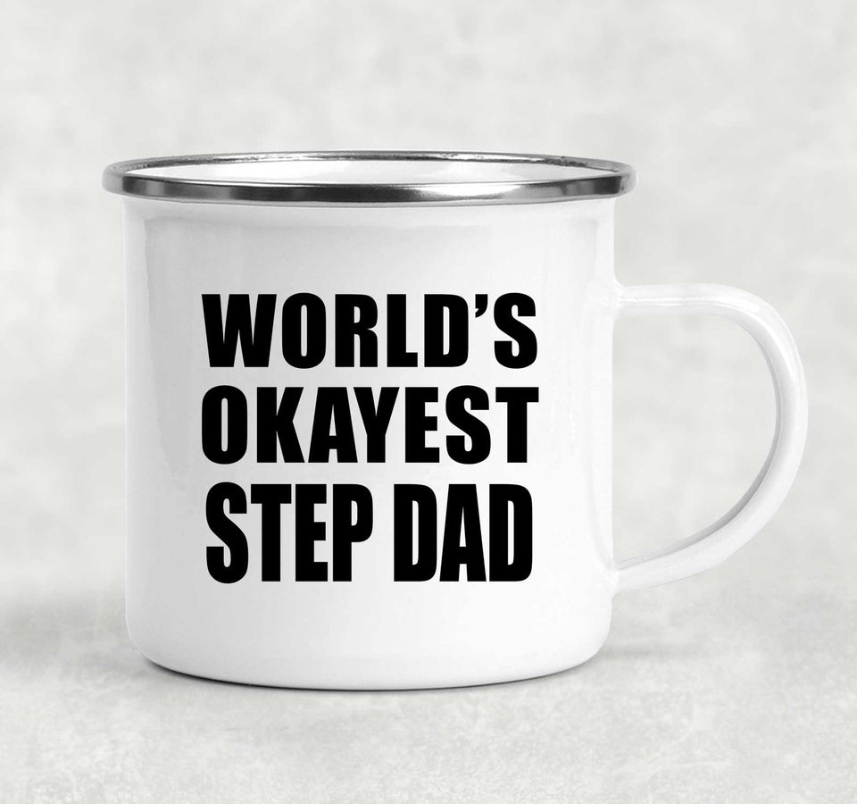 World's Okayest Step Dad - 12oz Camping Mug