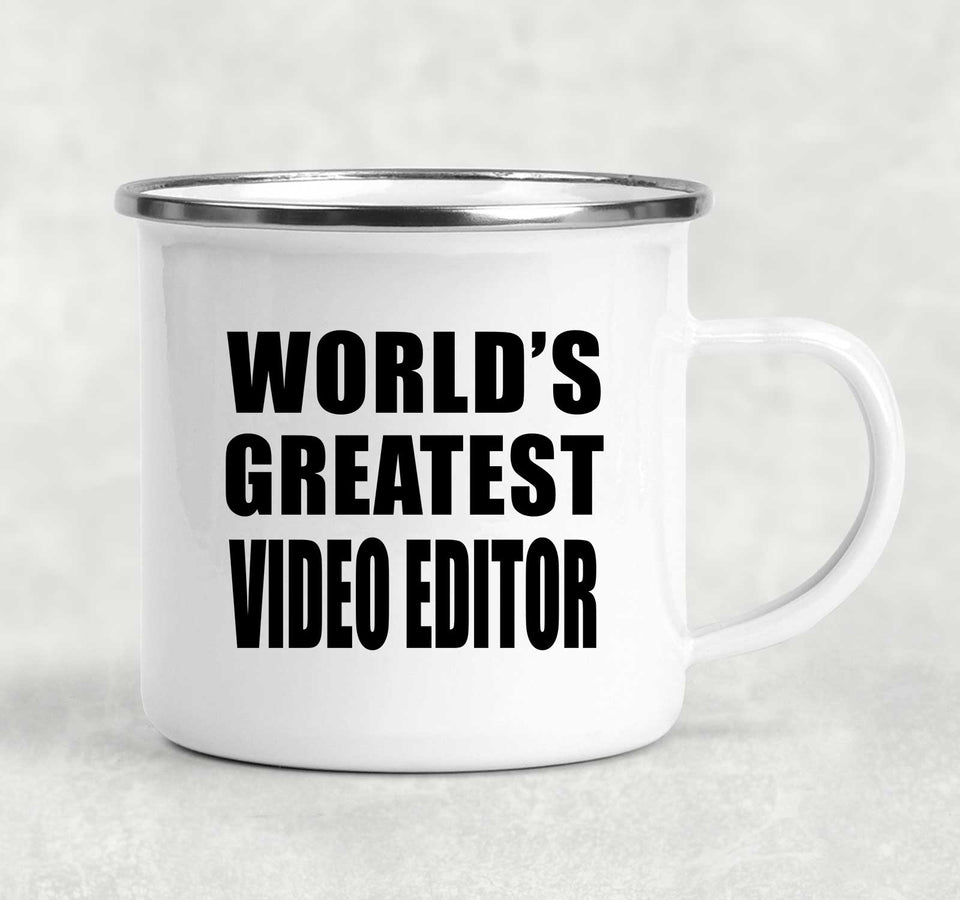 World's Greatest Video Editor - 12oz Camping Mug