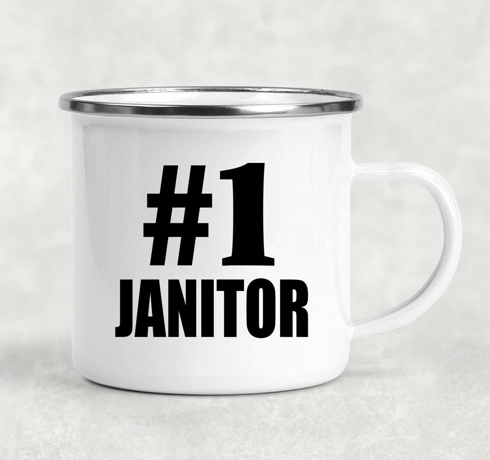 Number One #1 Janitor - 12oz Camping Mug
