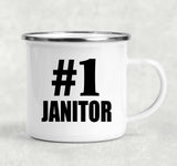Number One #1 Janitor - 12oz Camping Mug